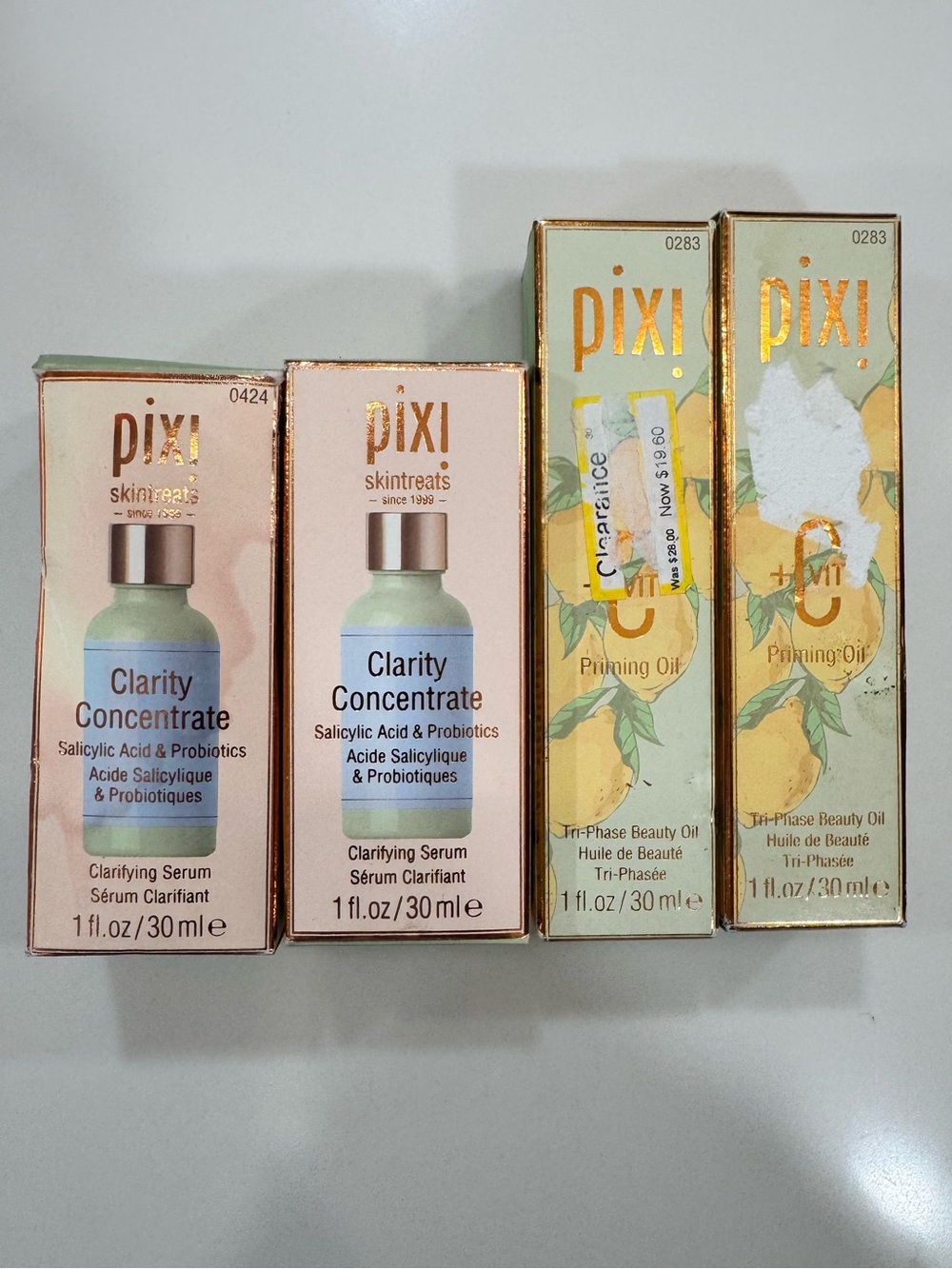 Pixi by Petra SKINCARE BUNDLE- 2 Clarity Concentrate  + 2 Priming Oil